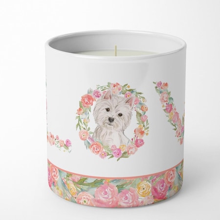 Carolines Treasures 3.75 x 3.25 in. Unisex Westie Love 10 oz Decorative Soy Candle WDK4634CDL